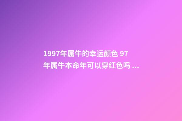 1997年属牛的幸运颜色 97年属牛本命年可以穿红色吗 97年属牛本命年穿什么颜色-第1张-观点-玄机派